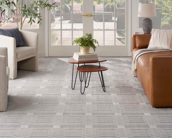 nourison LUSTER GRID LSTGR STERLING