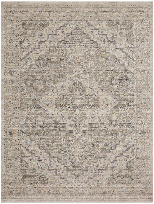 Nourison Lynx Boho Chic Floral Taupe Grey Rug Home