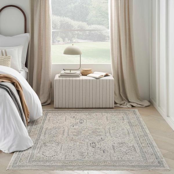 Nourison Lynx Boho Textured Grey/Blue Rug Home