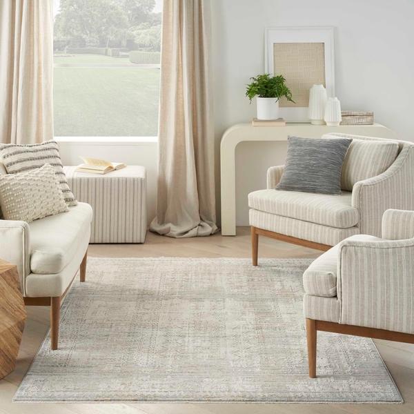 Nourison Lynx Tribal Geometric Grey/Beige Rug Home