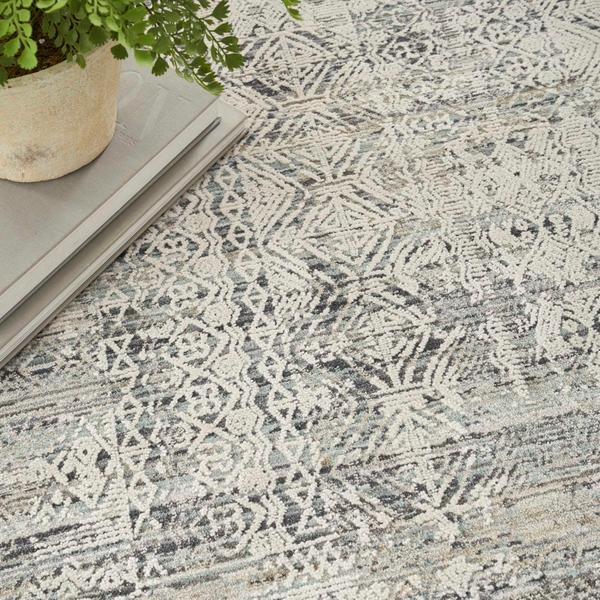 Nourison Lynx Tribal Geometric Ivory/Blue Rug Home