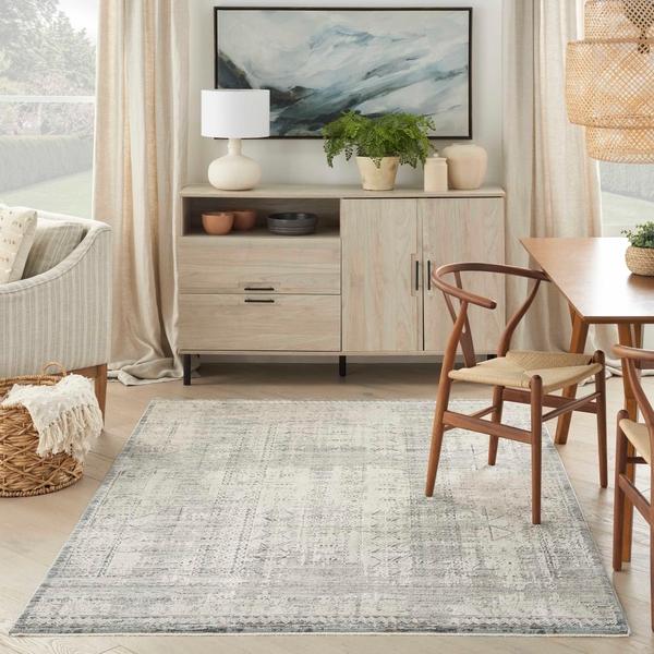 Nourison Lynx Tribal Geometric Ivory/Blue Rug Home