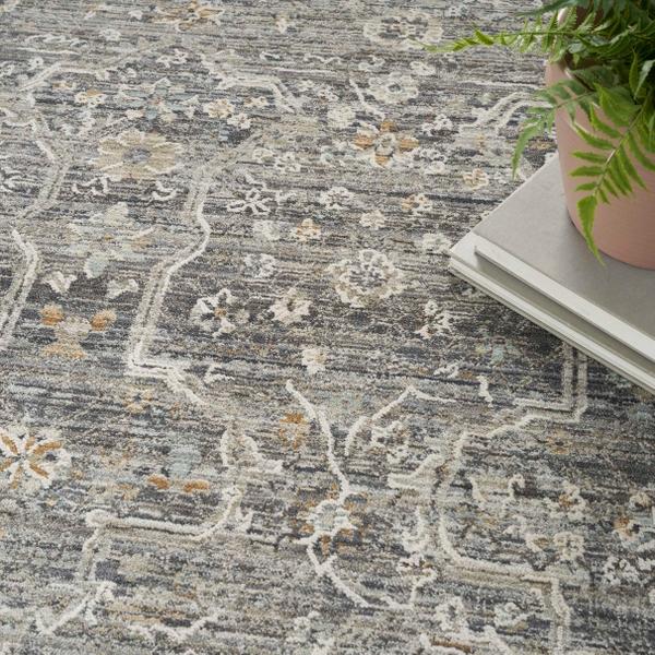 Nourison Lynx Vintage Style Slate Grey Rug Home