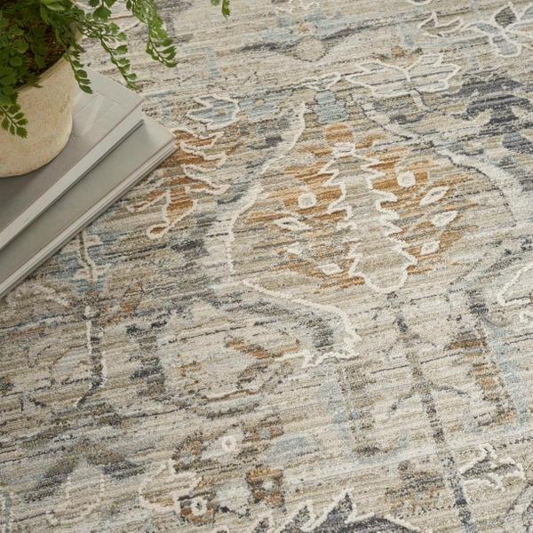 Nourison Lynx Vintage Style Taupe Grey Rug Home