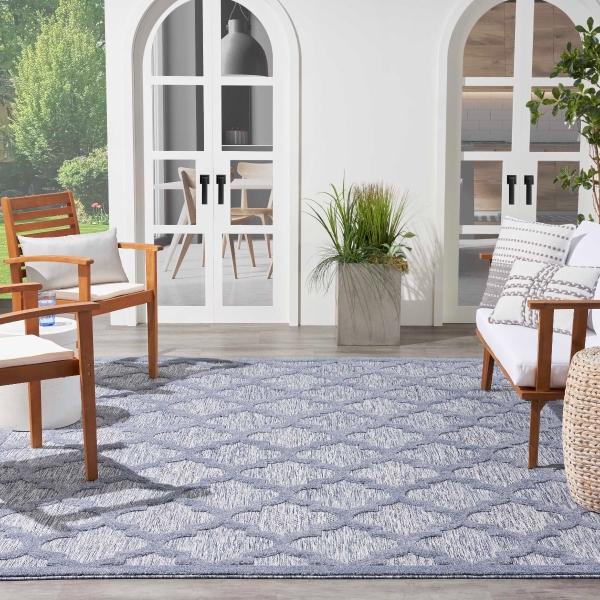 Nourison Nourison Easy Care NES01 Denim Blue Rug