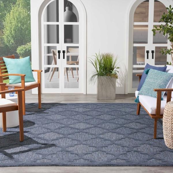 Nourison Nourison Easy Care NES01 Navy Blue Rug