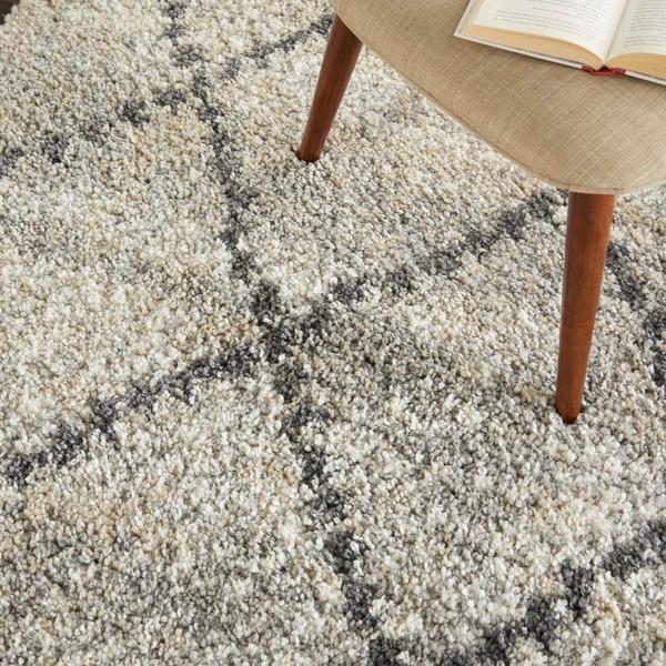 Nourison OSLO SHAG OSL01 SILVER GREY AREA RUG