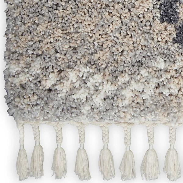 nourison OSLO SHAG OSL01 SILVER GREY AREA RUG