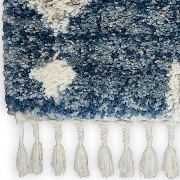 nourison OSLO SHAG OSL02 DENIM BLUE AREA RUG