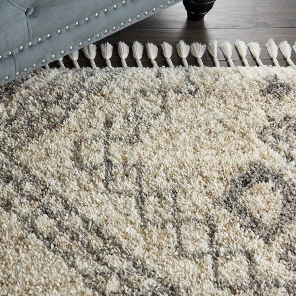 Nourison OSLO SHAG OSL02 IVORY/GREY AREA RUG
