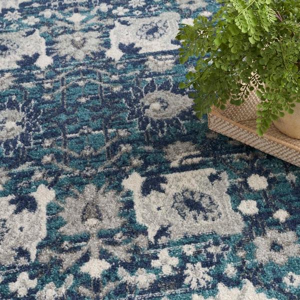 Nourison Passion Boho Floral Blue Rug PSN01 Home