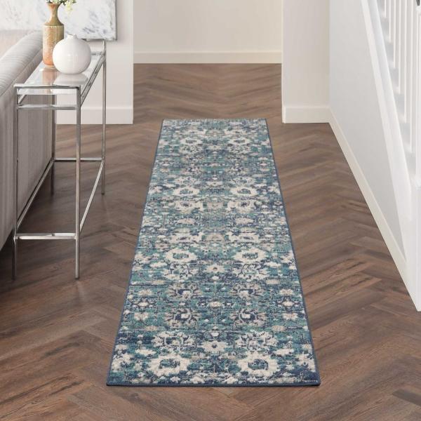 Nourison Passion Boho Floral Blue Rug PSN01 Home