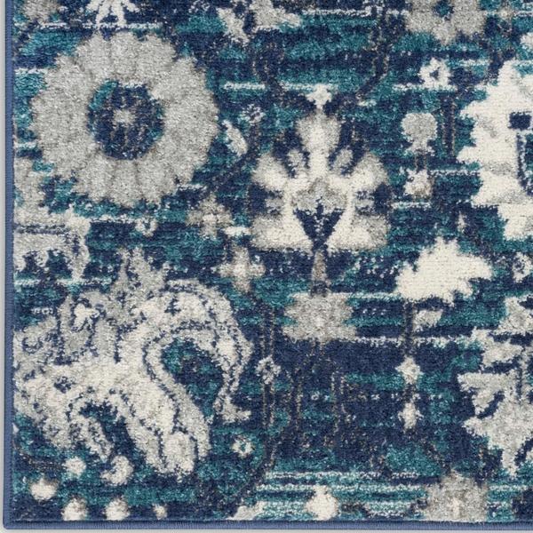 nourison Passion Boho Floral Blue Rug PSN01 Home