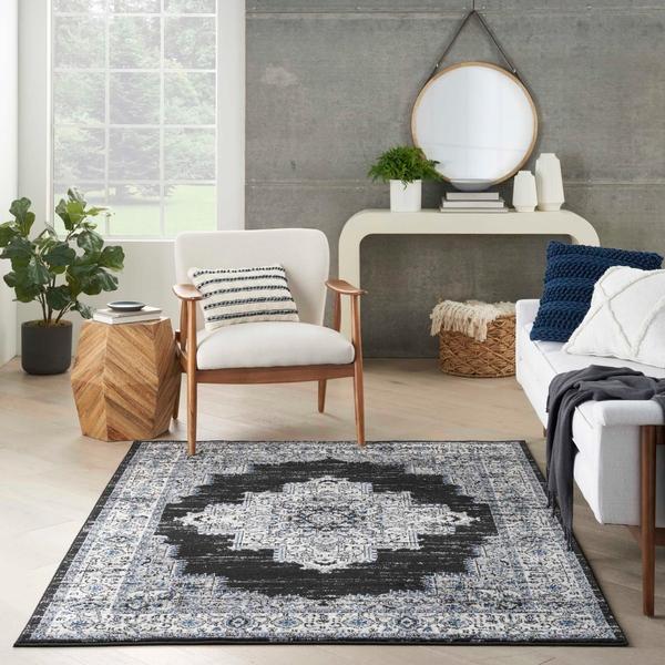 Nourison Passion PSN03 Black Ivory Rug