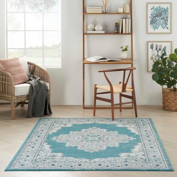 Nourison Passion PSN03 Turquoise Grey Rug