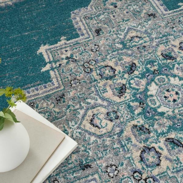 Nourison Passion PSN03 Turquoise Grey Rug