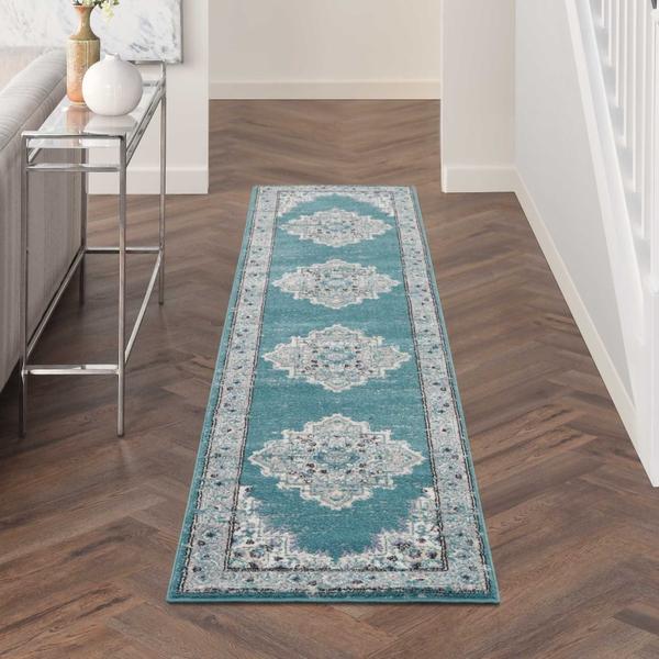 Nourison Passion PSN03 Turquoise Grey Rug