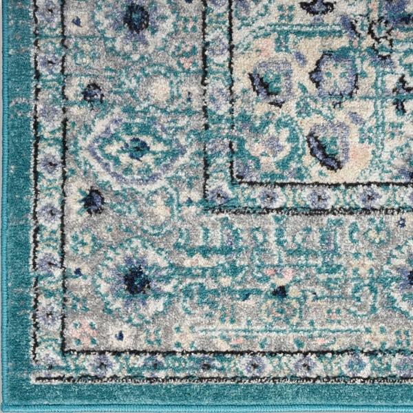 nourison Passion PSN03 Turquoise Grey Rug