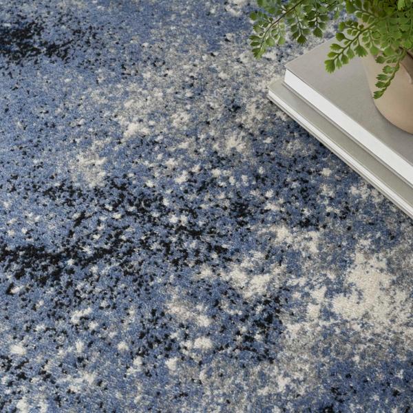 Nourison Passion PSN10 Light Blue Black Rug