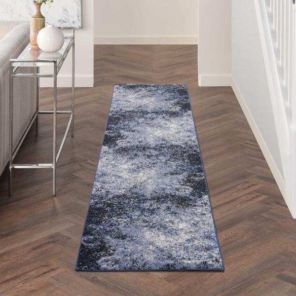 Nourison Passion PSN10 Light Blue Black Rug