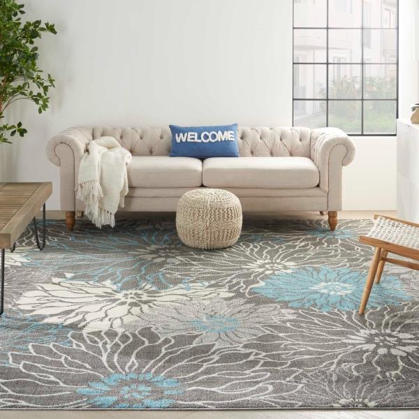 Nourison PASSION PSN17 CHARCOAL/BLUE AREA RUG