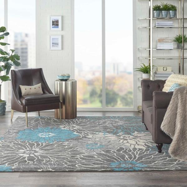Nourison PASSION PSN17 CHARCOAL/BLUE AREA RUG