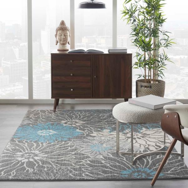 Nourison PASSION PSN17 CHARCOAL/BLUE AREA RUG