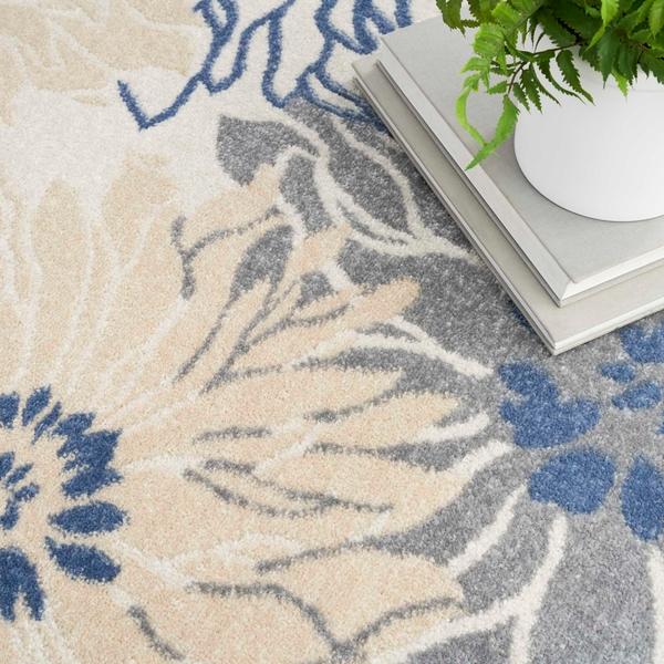 Nourison Passion PSN17 Ivory Grey Blue Rug