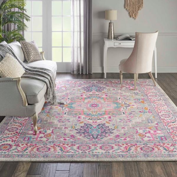 Nourison PASSION PSN20 LIGHT GREY/PINK AREA RUG