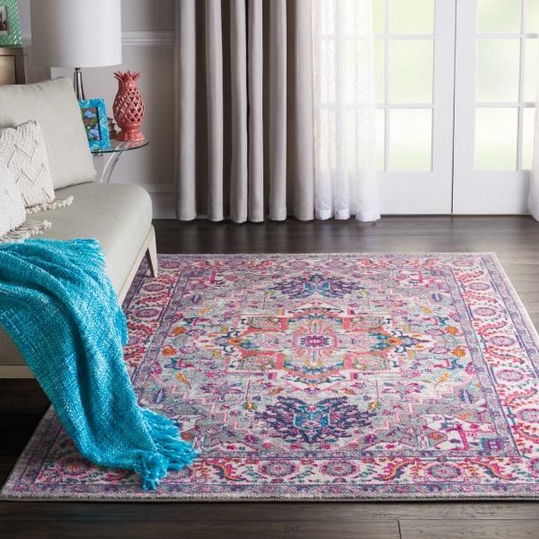 Nourison PASSION PSN20 LIGHT GREY/PINK AREA RUG