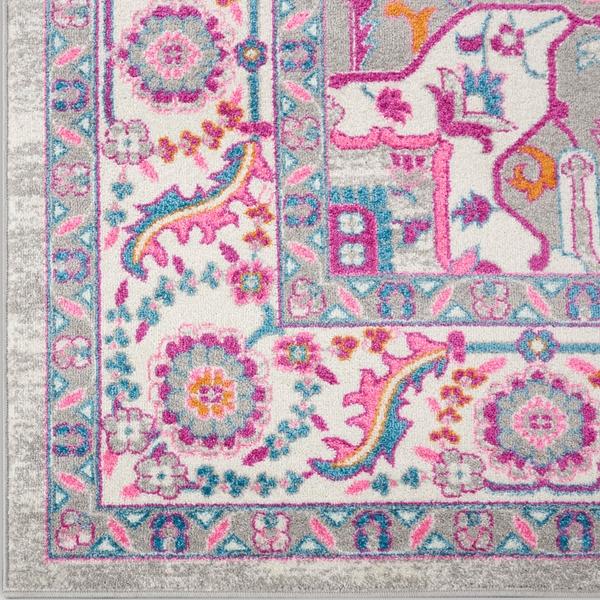 nourison PASSION PSN20 LIGHT GREY/PINK AREA RUG