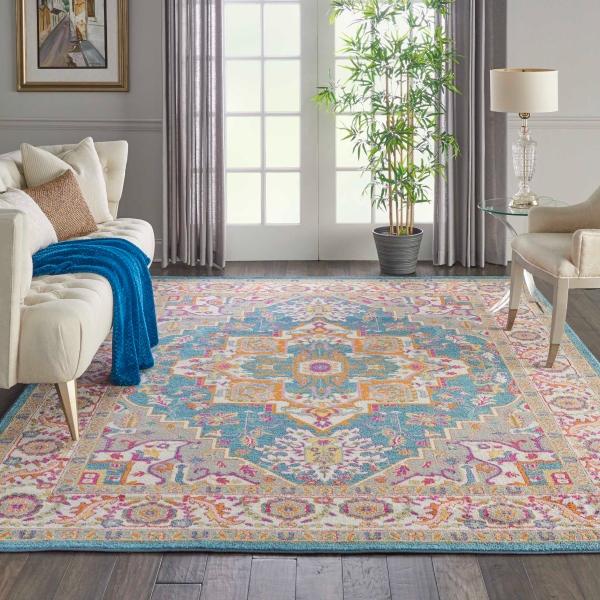 Nourison PASSION PSN20 TEAL MULTICOLOR AREA RUG