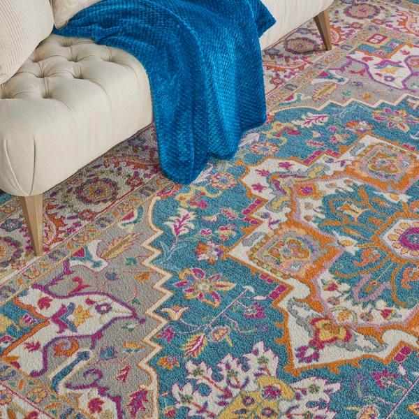 Nourison PASSION PSN20 TEAL MULTICOLOR AREA RUG