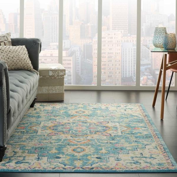 Nourison PASSION PSN25 IVORY/LIGHT BLUE AREA RUG