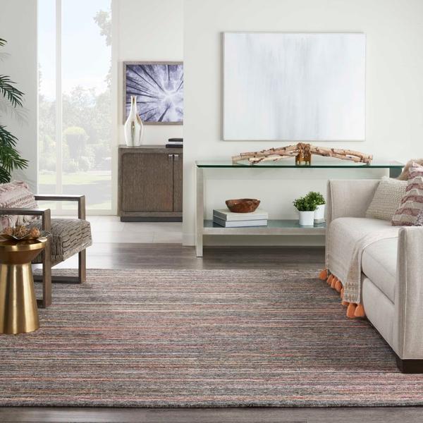 Nourison PLATEAU PAE01 GREY/FLAME AREA RUG