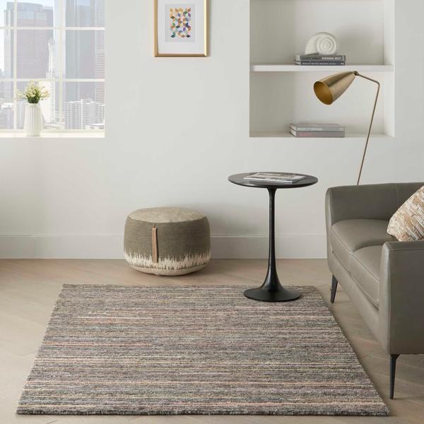 Nourison PLATEAU PAE01 GREY/FLAME AREA RUG