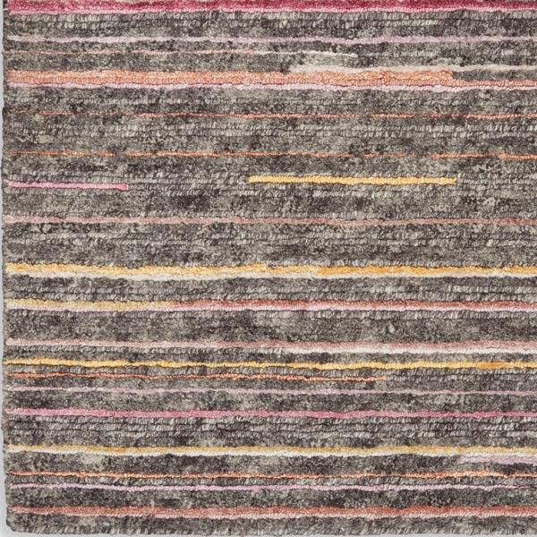 nourison PLATEAU PAE01 GREY/FLAME AREA RUG