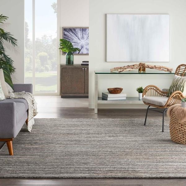 Nourison PLATEAU PAE01 GREY/GREEN AREA RUG