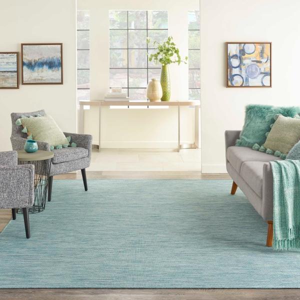 Nourison Positano Aqua Blue Outdoor Rug POS01 Home