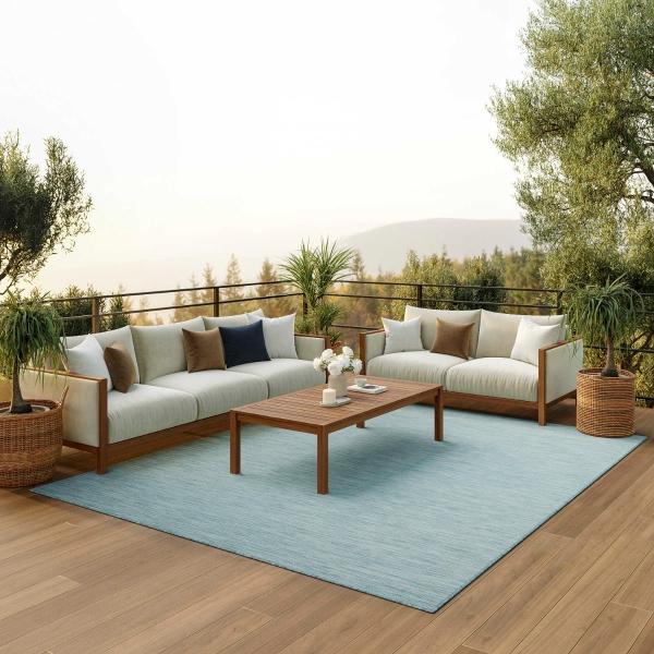 nourison Positano Aqua Blue Outdoor Rug POS01 Home