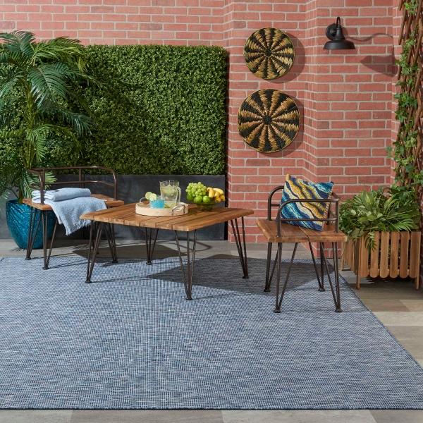 Nourison Positano Navy Blue Outdoor Rug POS01 Home