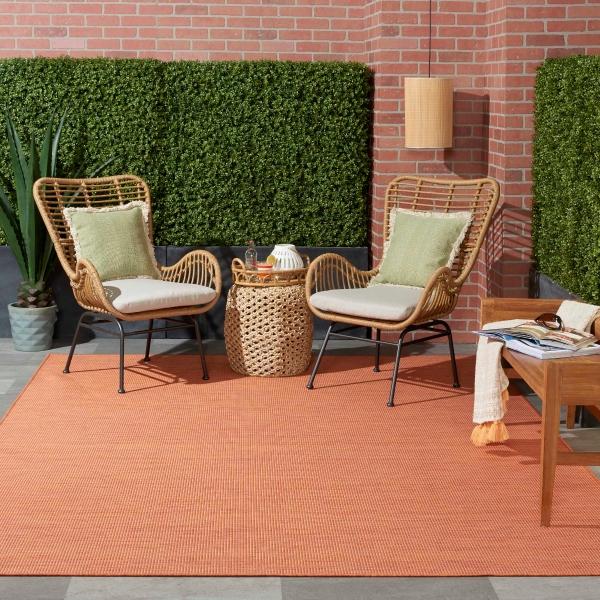 Nourison Positano Orange Outdoor Rug POS01 Home