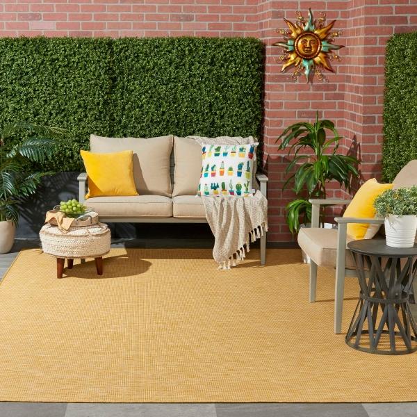 Nourison Positano Yellow Outdoor Rug POS01 Home