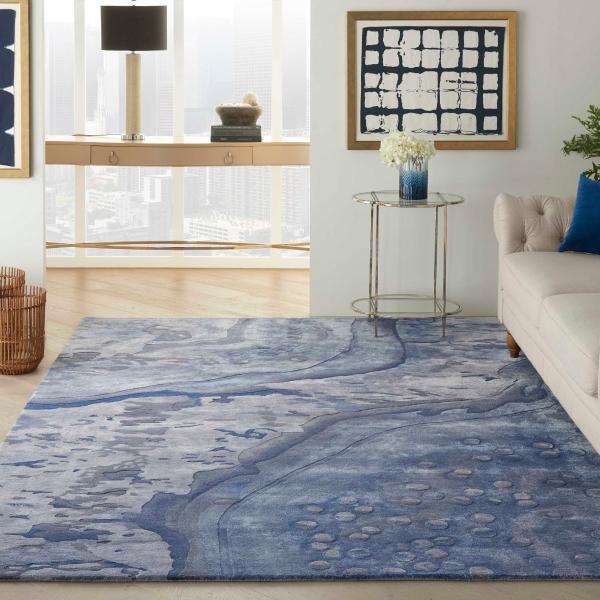 nourison PRISMATIC PRS05 BLUE AREA RUG