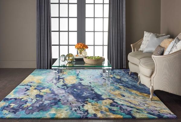 nourison PRISMATIC PRS09 SILVER/BLUE AREA RUG