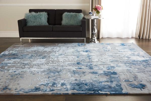 nourison PRISMATIC PRS10 BLUE/GREY AREA RUG