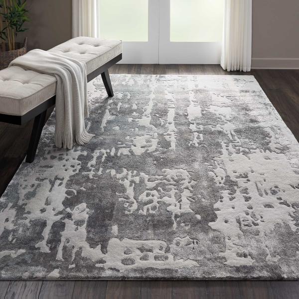 Nourison PRISMATIC PRS12 SILVER GREY AREA RUG
