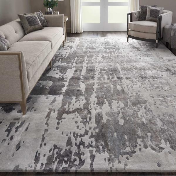 nourison PRISMATIC PRS12 SILVER GREY AREA RUG