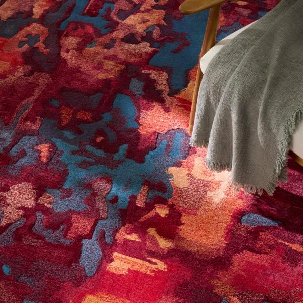 Nourison PRISMATIC PRS13 BLUE/FLAME AREA RUG