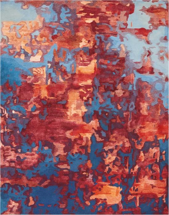 Nourison PRISMATIC PRS13 BLUE/FLAME AREA RUG